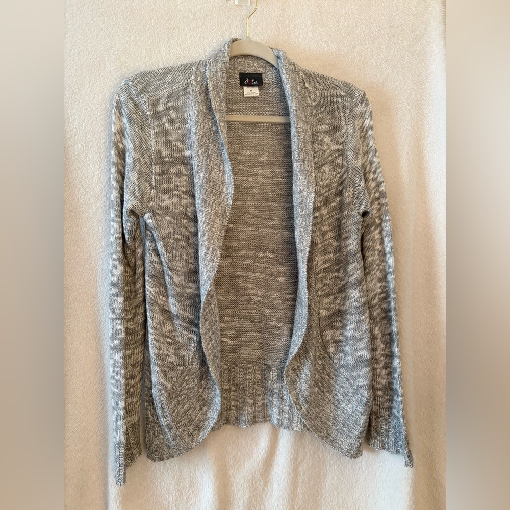 Dots Silver Women's Open-Front Cardigan